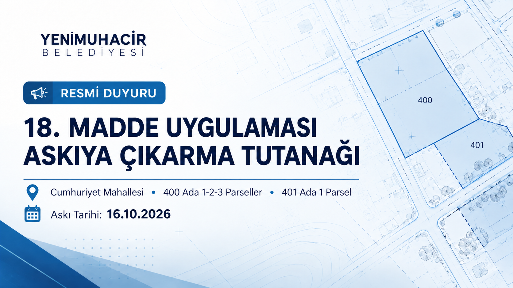 18. Madde İmar Uygulaması Askı İlanı